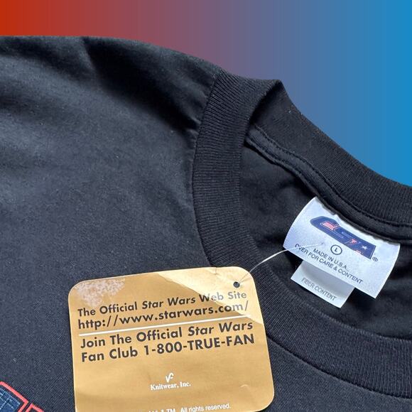 CSA Star Wars Y2K/90s Vintage Darth Maul NWT Black SS Tee Size L - Picture 6 of 7